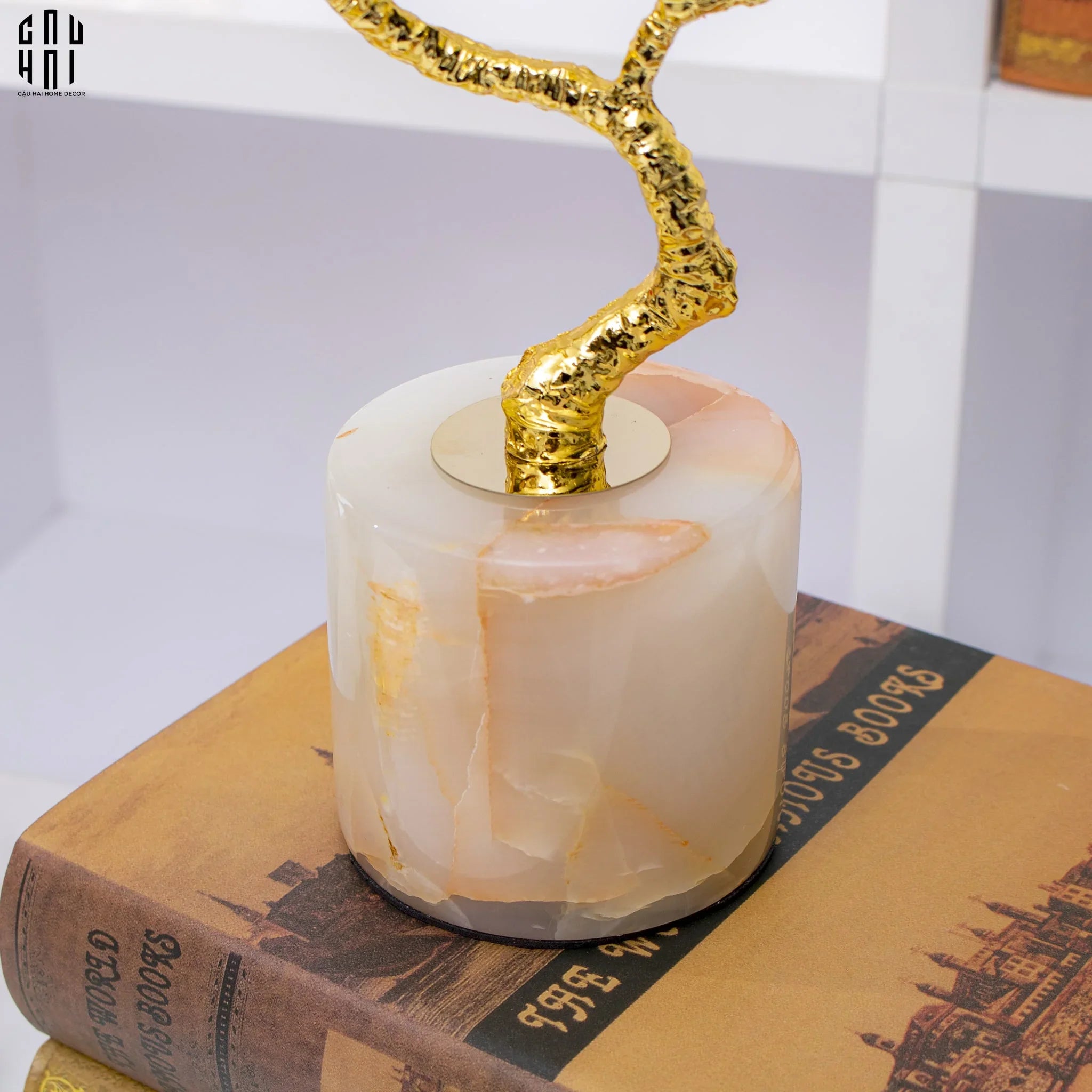 Tượng Blooming Bird Đá Florit Vert-CẬU HAI HOME DECOR