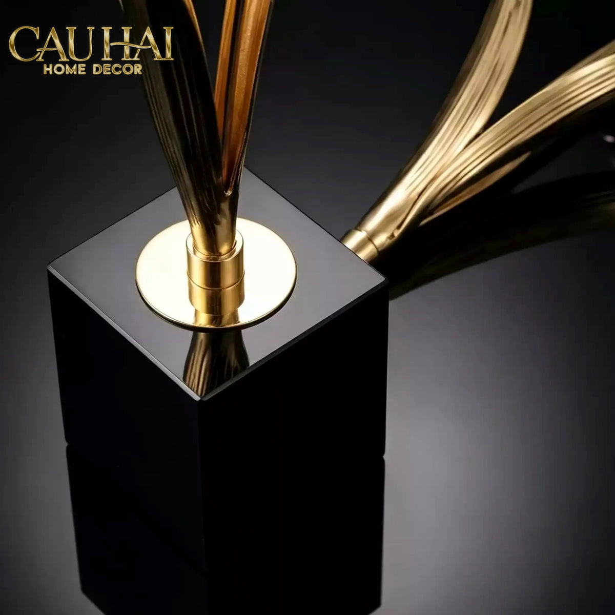 Tượng Cành Hoa Pha Lê Crystal Canopée Émeraude H60x30-CẬU HAI HOME DECOR