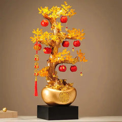 Tượng Cây Hồng Đính Pha Lê - Đại Ngũ Phúc - Jewelry Persimone Fortune Tree 43x88-TƯỢNG TRANG TRÍ-CẬU HAI HOME DECOR