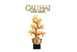 Tượng Cây Hồng Đính Pha Lê Vàng - Đại Tam Nguyên - Jewelry Persimone Forturne Tree 40x93-TƯỢNG TRANG TRÍ-CẬU HAI HOME DECOR