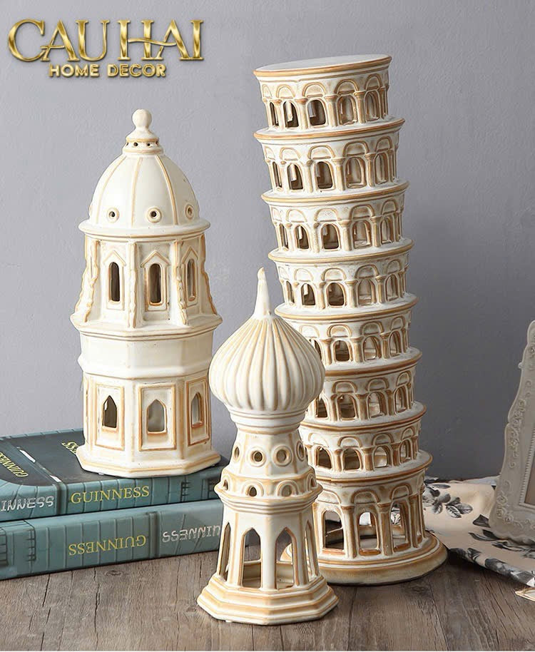 TƯỢNG CERAMIC ONION DOME H29-CẬU HAI HOME DECOR