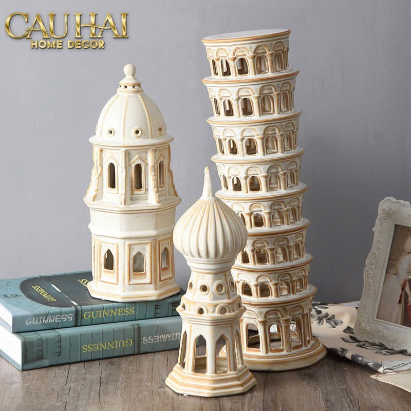 TƯỢNG CERAMIC ONION DOME H29-CẬU HAI HOME DECOR