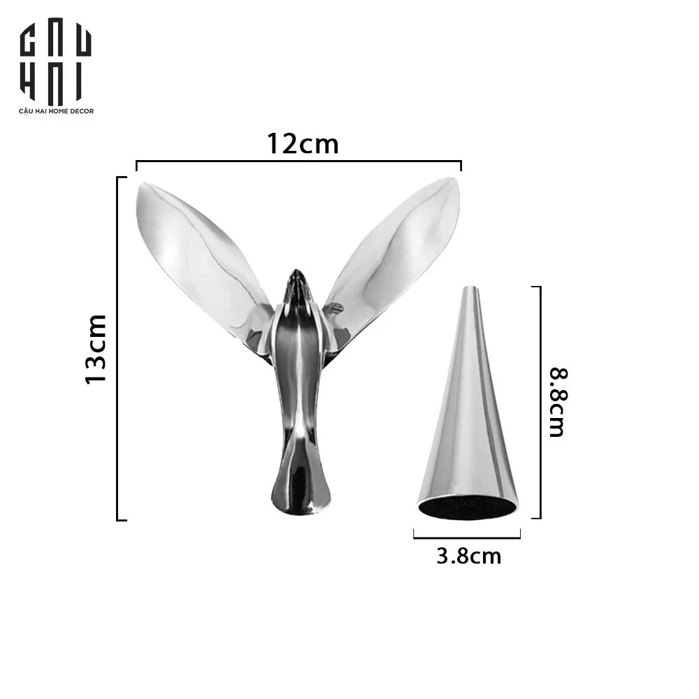 TƯỢNG CHIM SILVER BIRD-CẬU HAI HOME DECOR