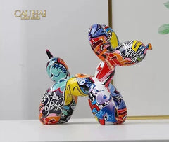 Tượng Chú Chó Puppy Balloon Urban Street Graffiti Toon Art 8x20x17-CẬU HAI HOME DECOR