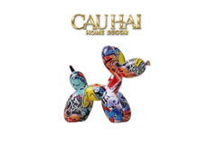 Tượng Chú Chó Puppy Balloon Urban Street Graffiti Toon Art 8x20x17-CẬU HAI HOME DECOR