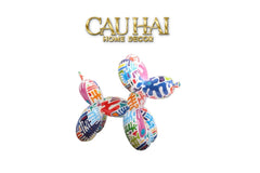Tượng Chú Chó Puppy Balloon Urban Street Graffiti Toon Art 8x20x17-CẬU HAI HOME DECOR