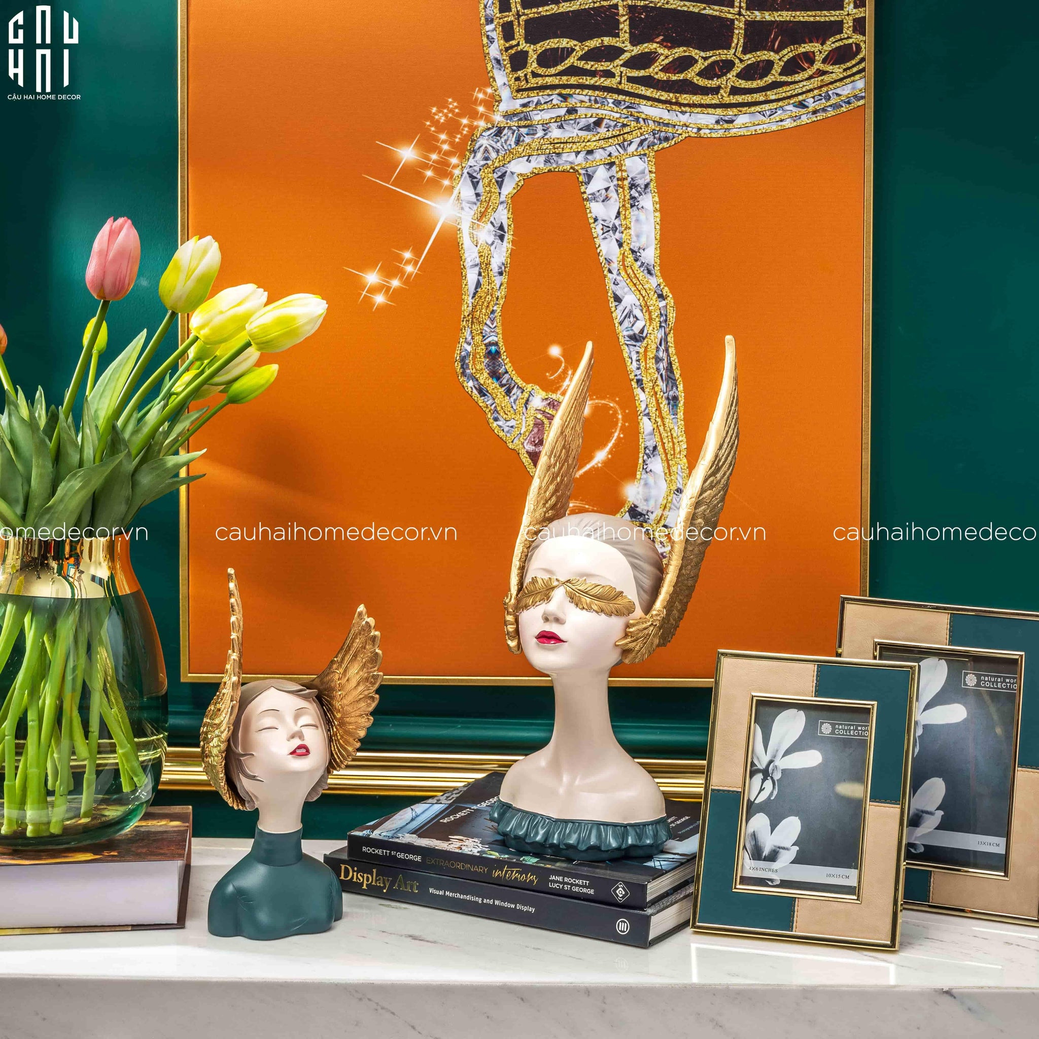 TƯỢNG CÔ GÁI JR ANGELINA H28-CẬU HAI HOME DECOR