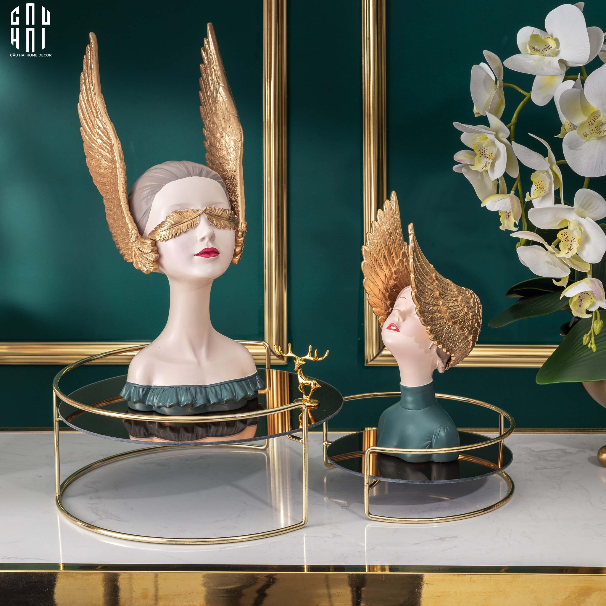 TƯỢNG CÔ GÁI JR ANGELINA H28-CẬU HAI HOME DECOR