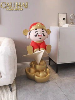 Tượng Đại Thần Tài - Tài Lộc Hanh Thông 80 x 42 x 46-CẬU HAI HOME DECOR