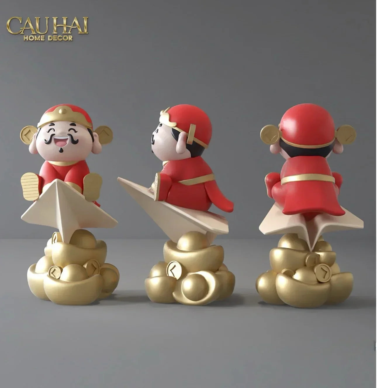 Tượng Đại Thần Tài Túc Hỷ Khang Lạc 60 x 47 x 73-CẬU HAI HOME DECOR