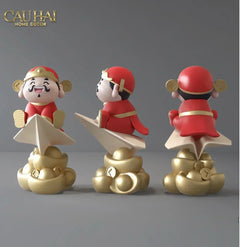 Tượng Đại Thần Tài Túc Hỷ Khang Lạc 60 x 47 x 73-CẬU HAI HOME DECOR
