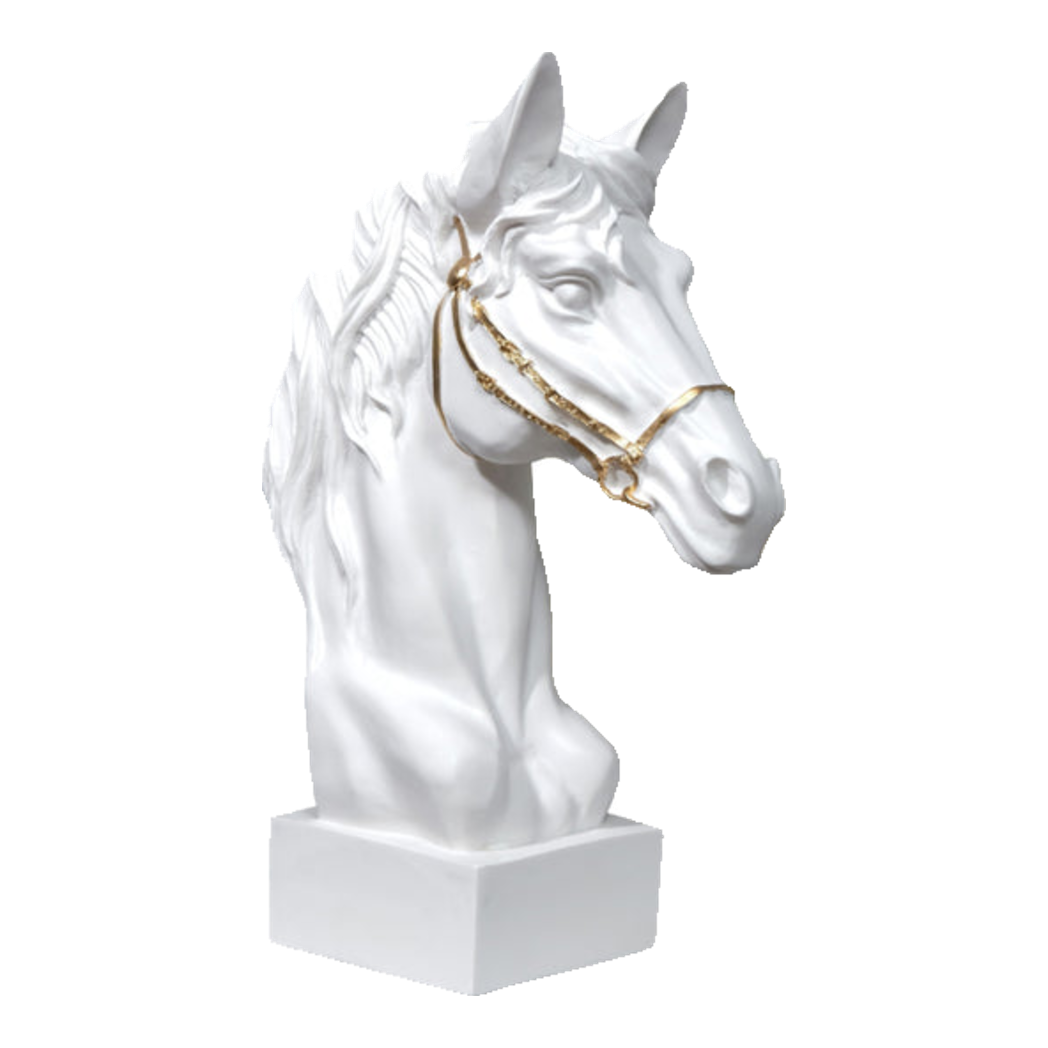 Tượng Đầu Ngựa Composite The Divine Pegasus - White H43