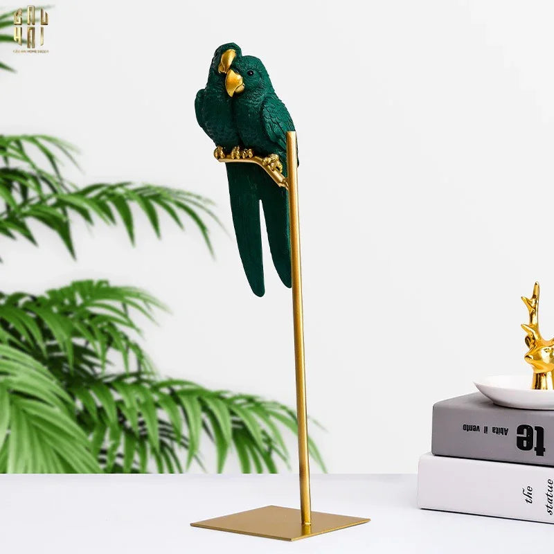TƯỢNG EDEN'S PARROT - EMERALD-CẬU HAI HOME DECOR