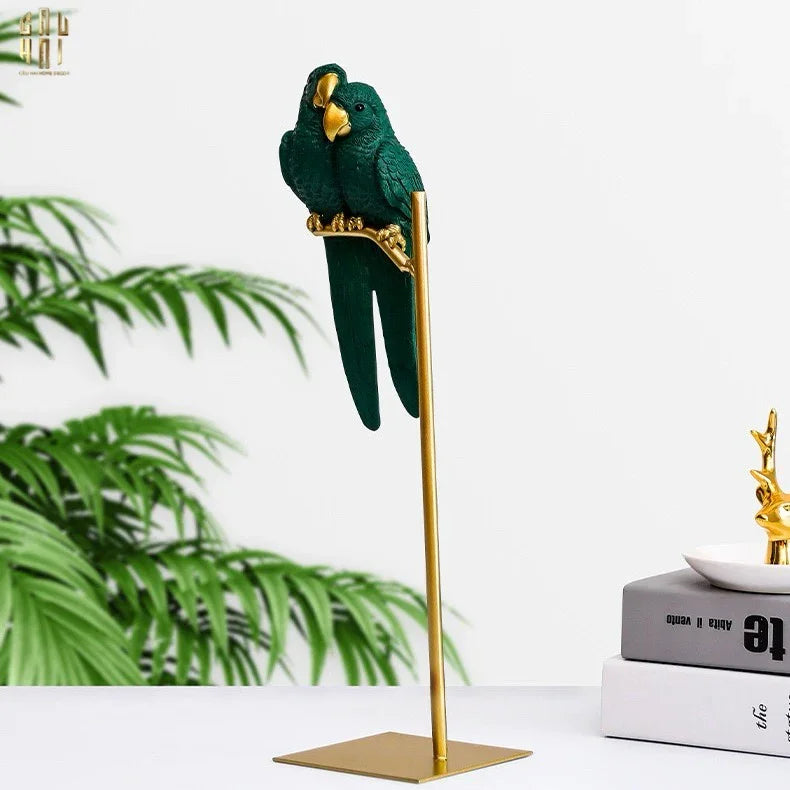 TƯỢNG EDEN'S PARROT - EMERALD-CẬU HAI HOME DECOR