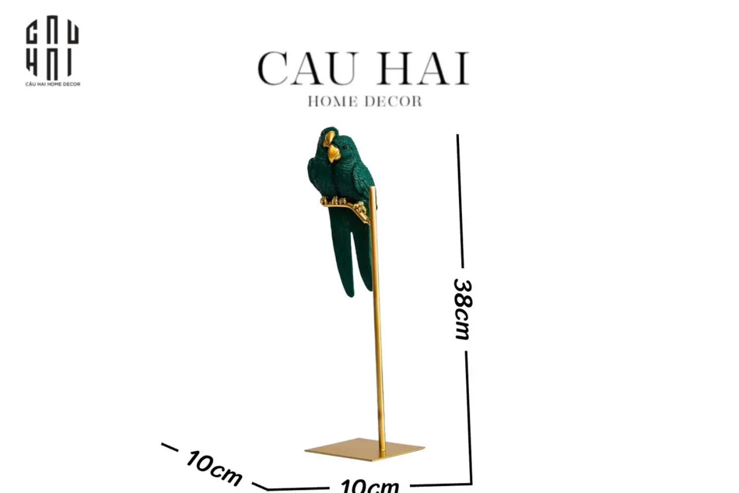 TƯỢNG EDEN'S PARROT - EMERALD-CẬU HAI HOME DECOR