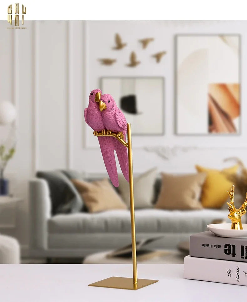 TƯỢNG EDEN'S PARROT - PINK-CẬU HAI HOME DECOR
