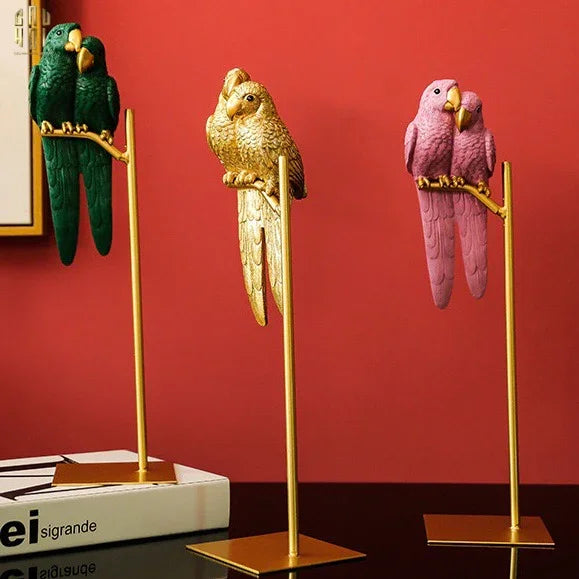 TƯỢNG EDEN'S PARROT - PINK-CẬU HAI HOME DECOR