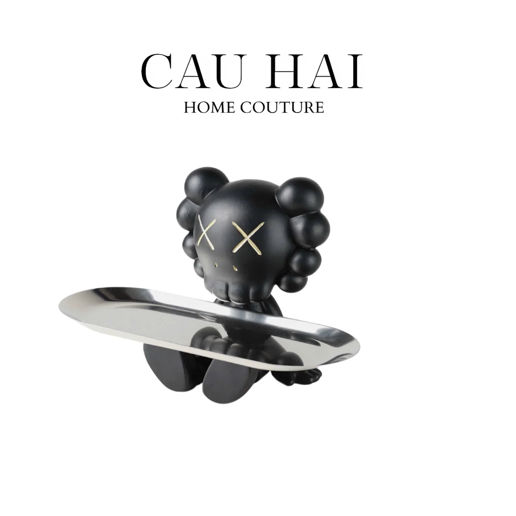 Tượng Figurine Sitting Black Kaw Fw25-CẬU HAI HOME DECOR