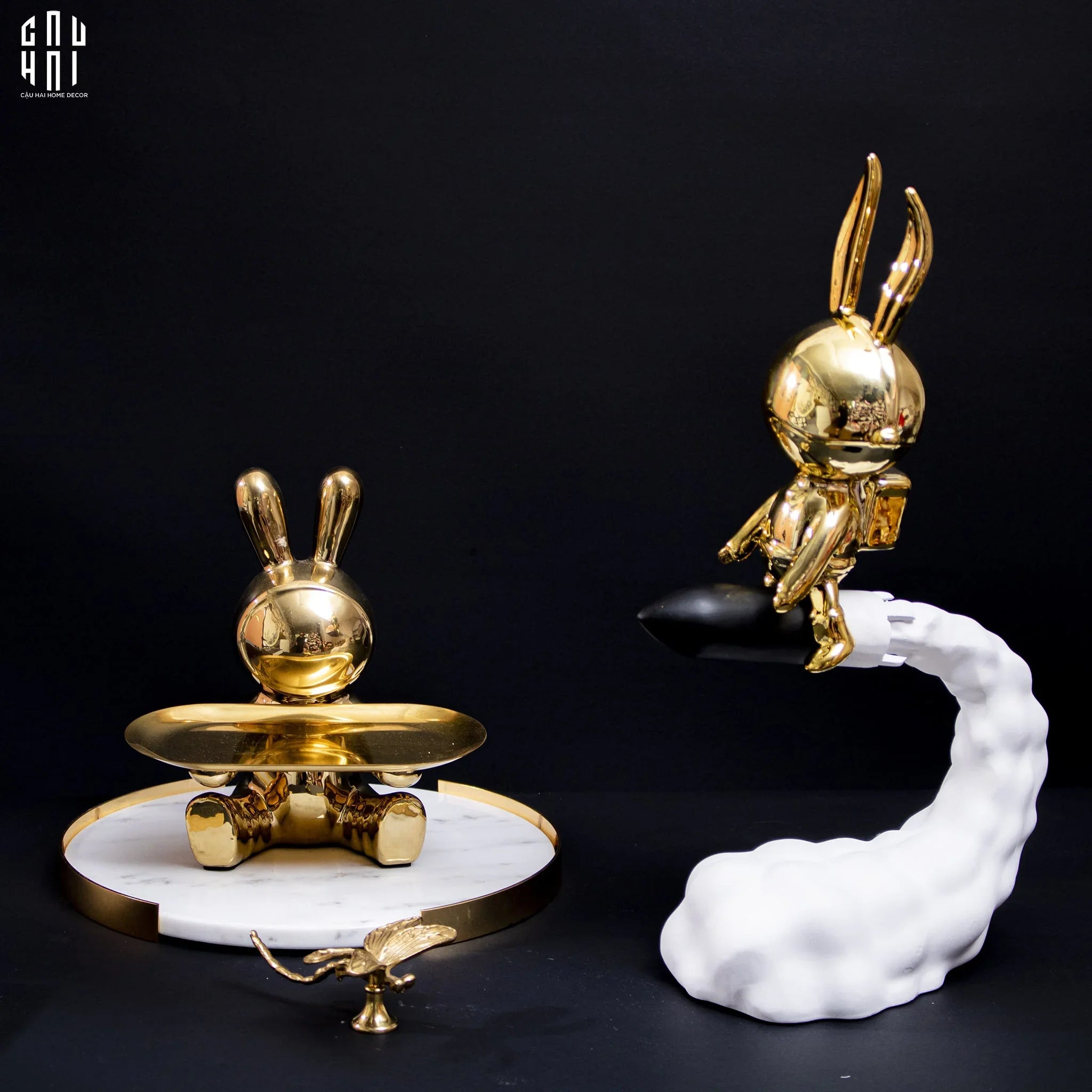 TƯỢNG FLYING ROCKET BUNNY-CẬU HAI HOME DECOR