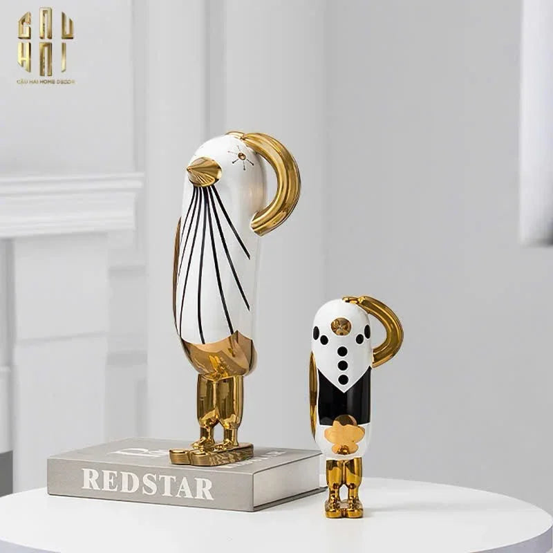 Maison Couture - Tượng Chim Cánh Cụt Gentle Penguin Tuxedo Bằng Sứ Tráng Men Cao Cấp H23x11-TƯỢNG TRANG TRÍ-CẬU HAI HOME DECOR