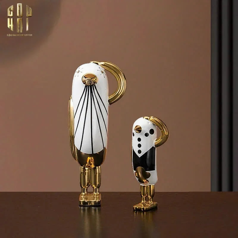 Maison Couture - Tượng Chim Cánh Cụt Gentle Penguin Tuxedo Bằng Sứ Tráng Men Cao Cấp H23x11-TƯỢNG TRANG TRÍ-CẬU HAI HOME DECOR