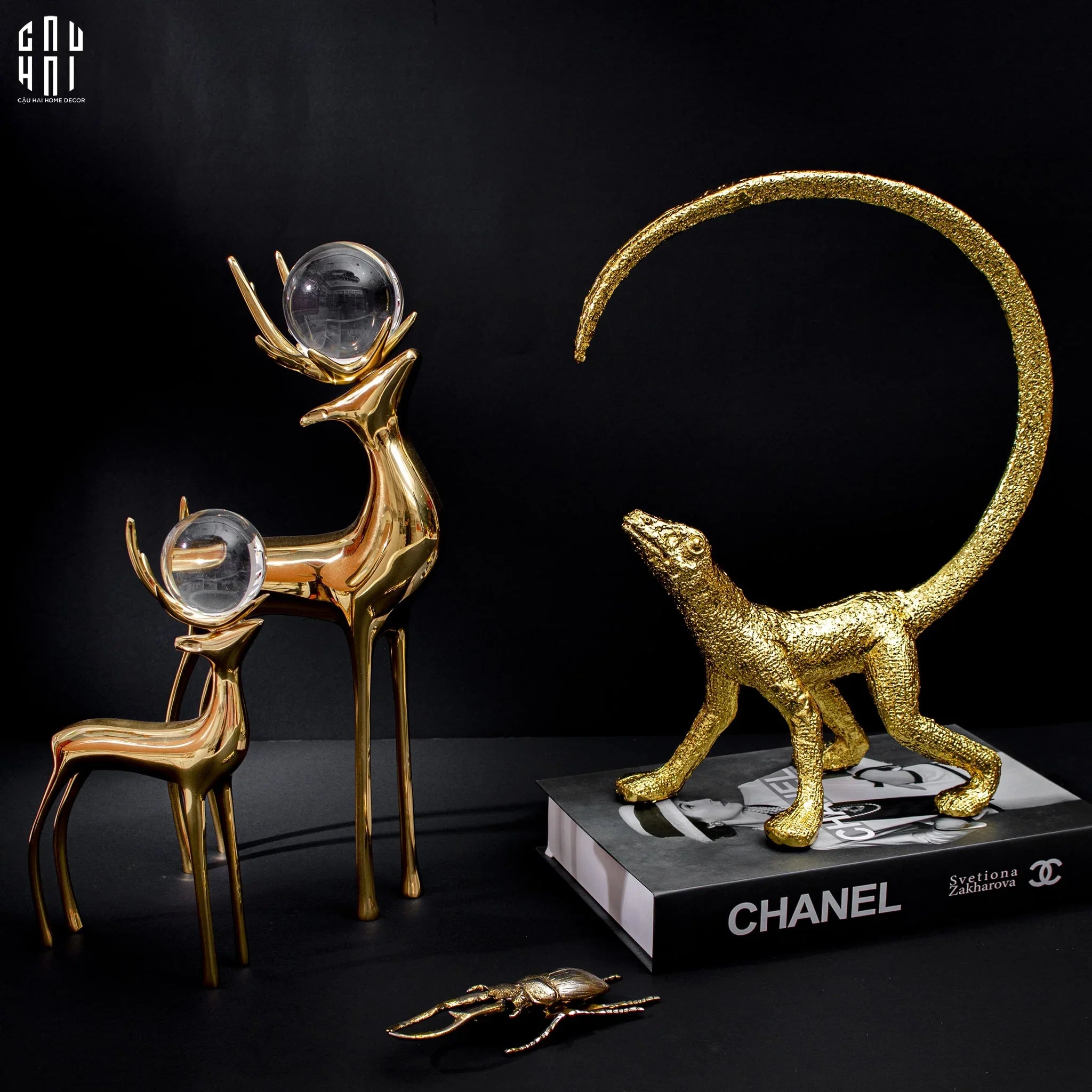 TƯỢNG GOLDEN LIZARD FW25-CẬU HAI HOME DECOR