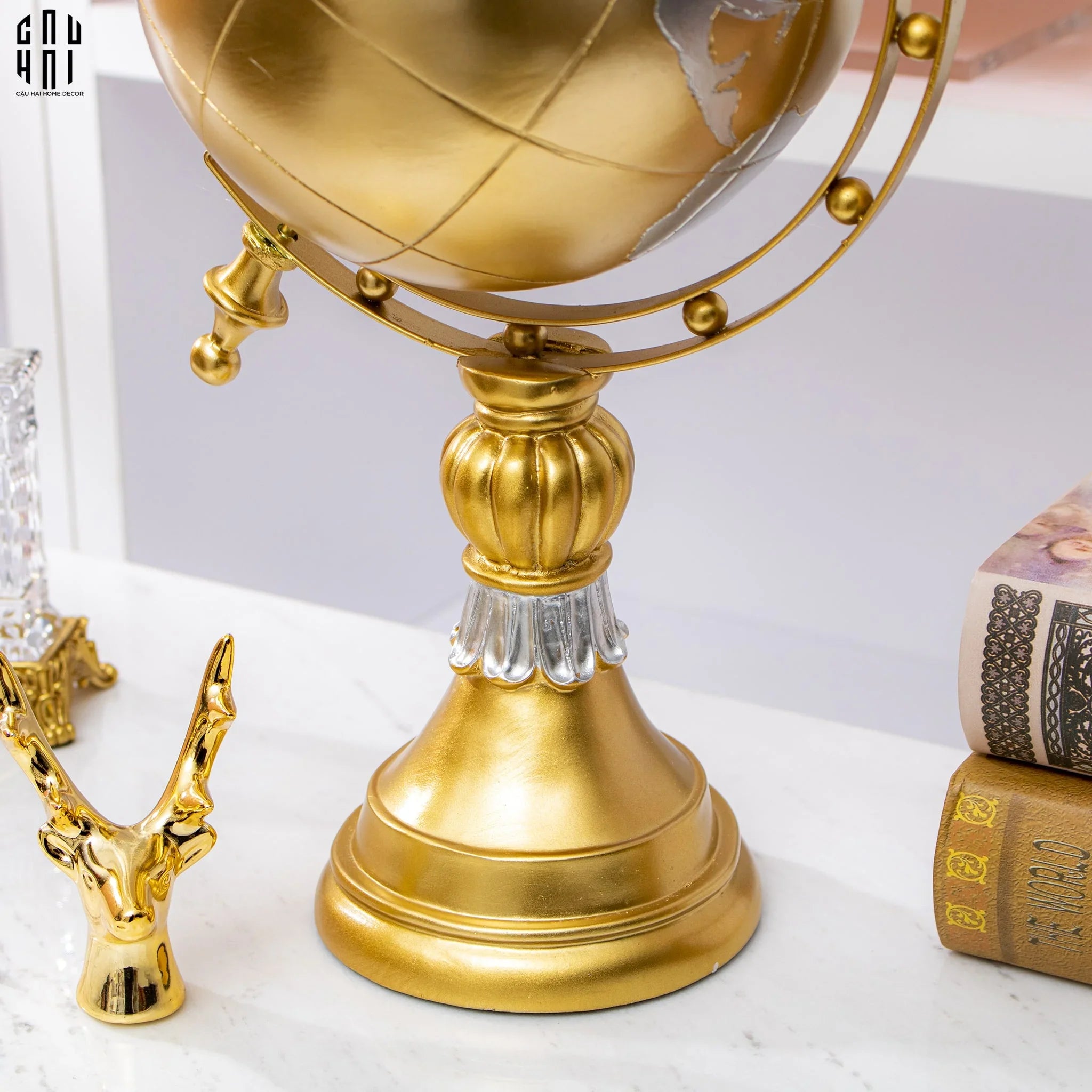 TƯỢNG GOLDEN PLANET SS25-CẬU HAI HOME DECOR
