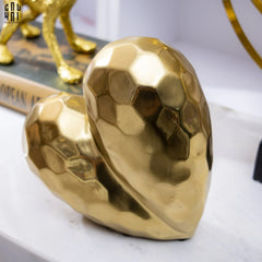 Tượng Gốm Sứ Tráng Men Trái Tim Mạ Vàng Ceramic Sweetheart-CẬU HAI HOME DECOR