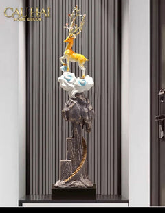 Tượng Hươu Đỉnh Núi Thiên Hựu - Celestial Antler Peak Sculpture H89-CẬU HAI HOME DECOR