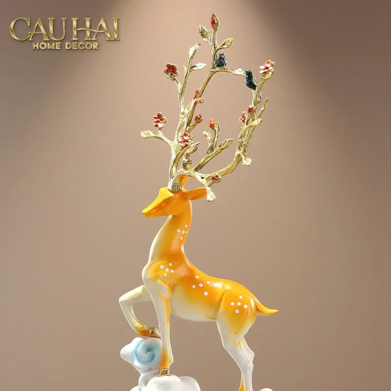 Tượng Hươu Đỉnh Núi Thiên Hựu - Celestial Antler Peak Sculpture H89-CẬU HAI HOME DECOR