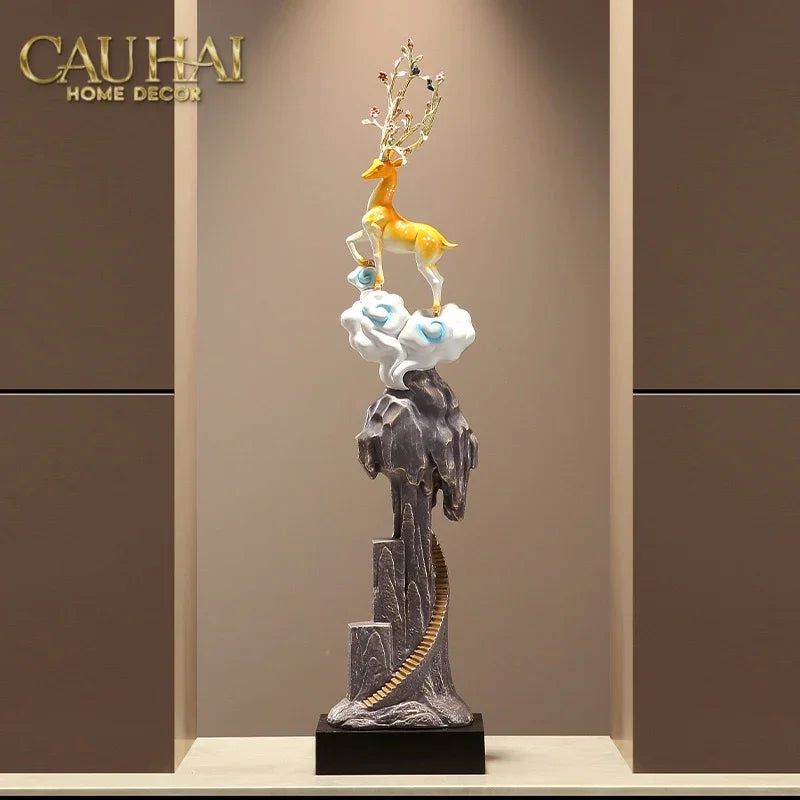 Tượng Hươu Đỉnh Núi Thiên Hựu - Celestial Antler Peak Sculpture H89-CẬU HAI HOME DECOR