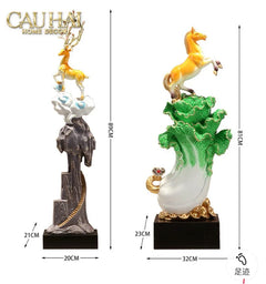 Tượng Hươu Đỉnh Núi Thiên Hựu - Celestial Antler Peak Sculpture H89-CẬU HAI HOME DECOR