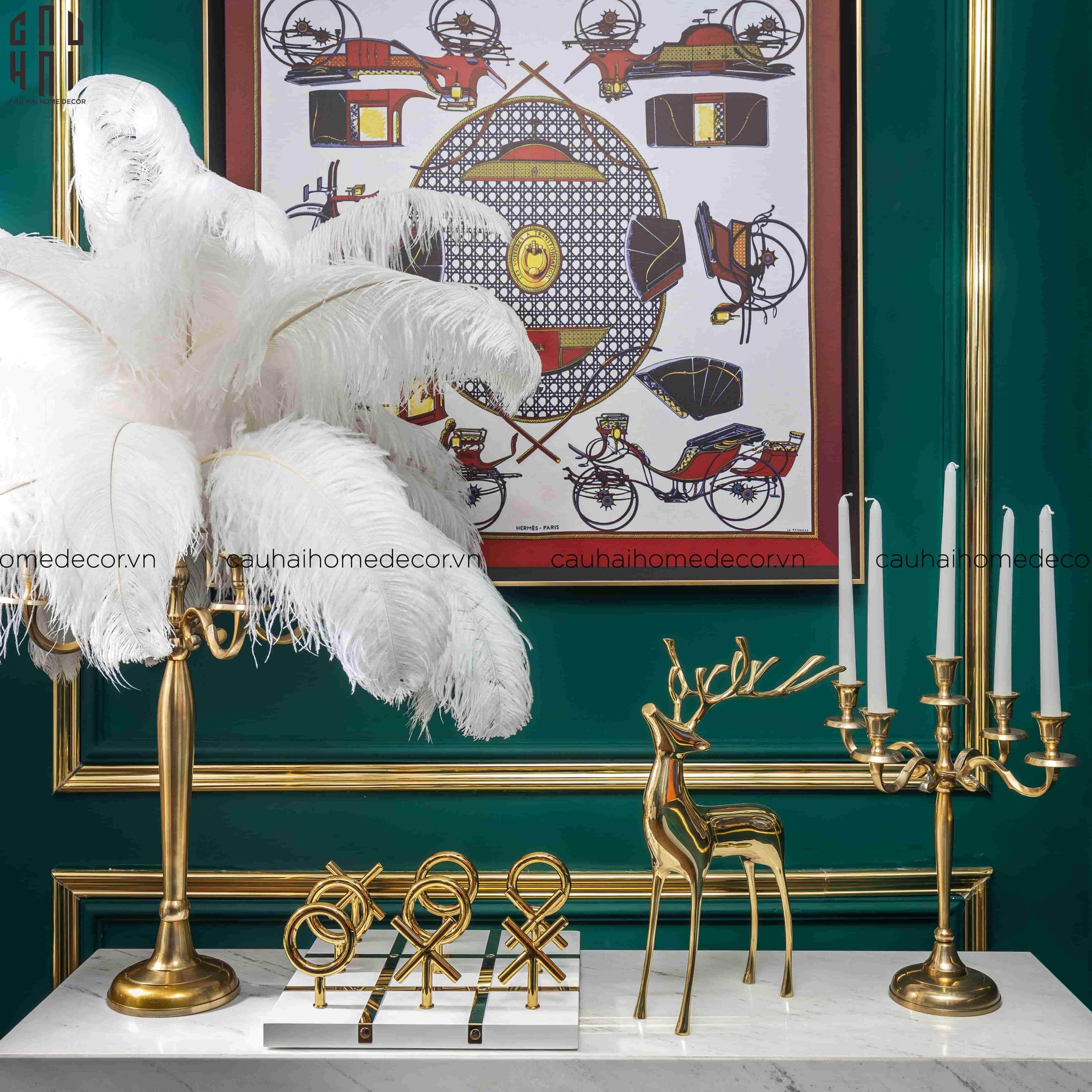Tượng Hươu Golden Goddess Elk-CẬU HAI HOME DECOR