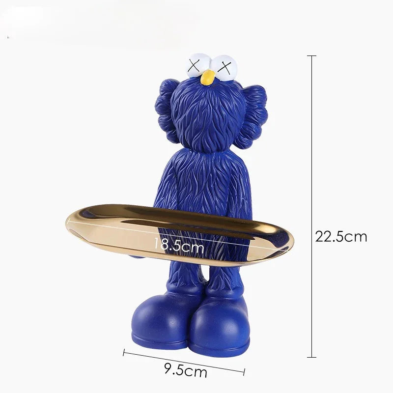 TƯỢNG KAWS CẰM KHAY BẢN DENIM - DARK BLUE-CẬU HAI HOME DECOR