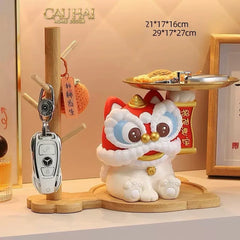 Tượng Kim Lân Phúc Mãn Đường Guardian Lion Key Figurines Hanging Tree 27x29-CẬU HAI HOME DECOR