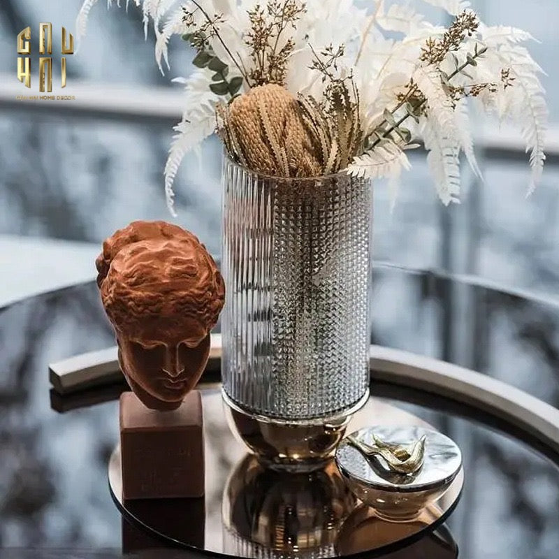 Tượng La Mã Bọc Nhung Ancient Roman Plato Quote Bust - Brick Orange Velvet 9x22-CẬU HAI HOME DECOR