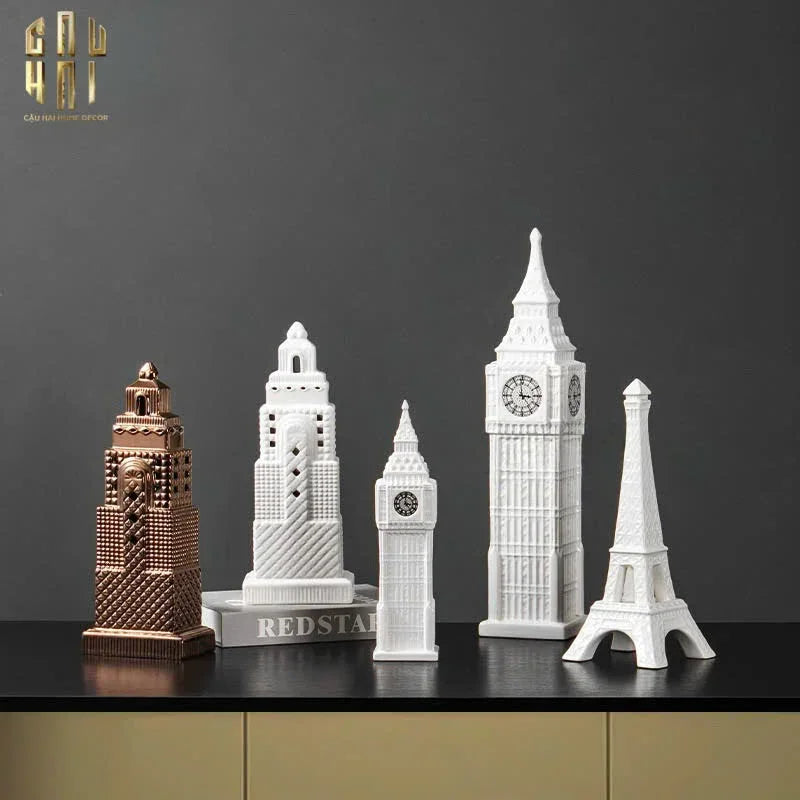 TƯỢNG LONDON BIG BEN CLOCK TOWER H48-CẬU HAI HOME DECOR