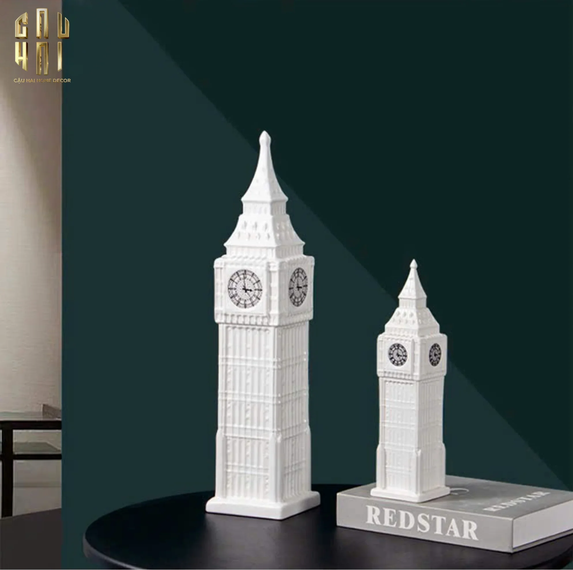 TƯỢNG LONDON BIG BEN CLOCK TOWER H48-CẬU HAI HOME DECOR