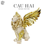 TƯỢNG MAJESTIC GOLDEN LION - GOLD DUST 50CM SS25-CẬU HAI HOME DECOR