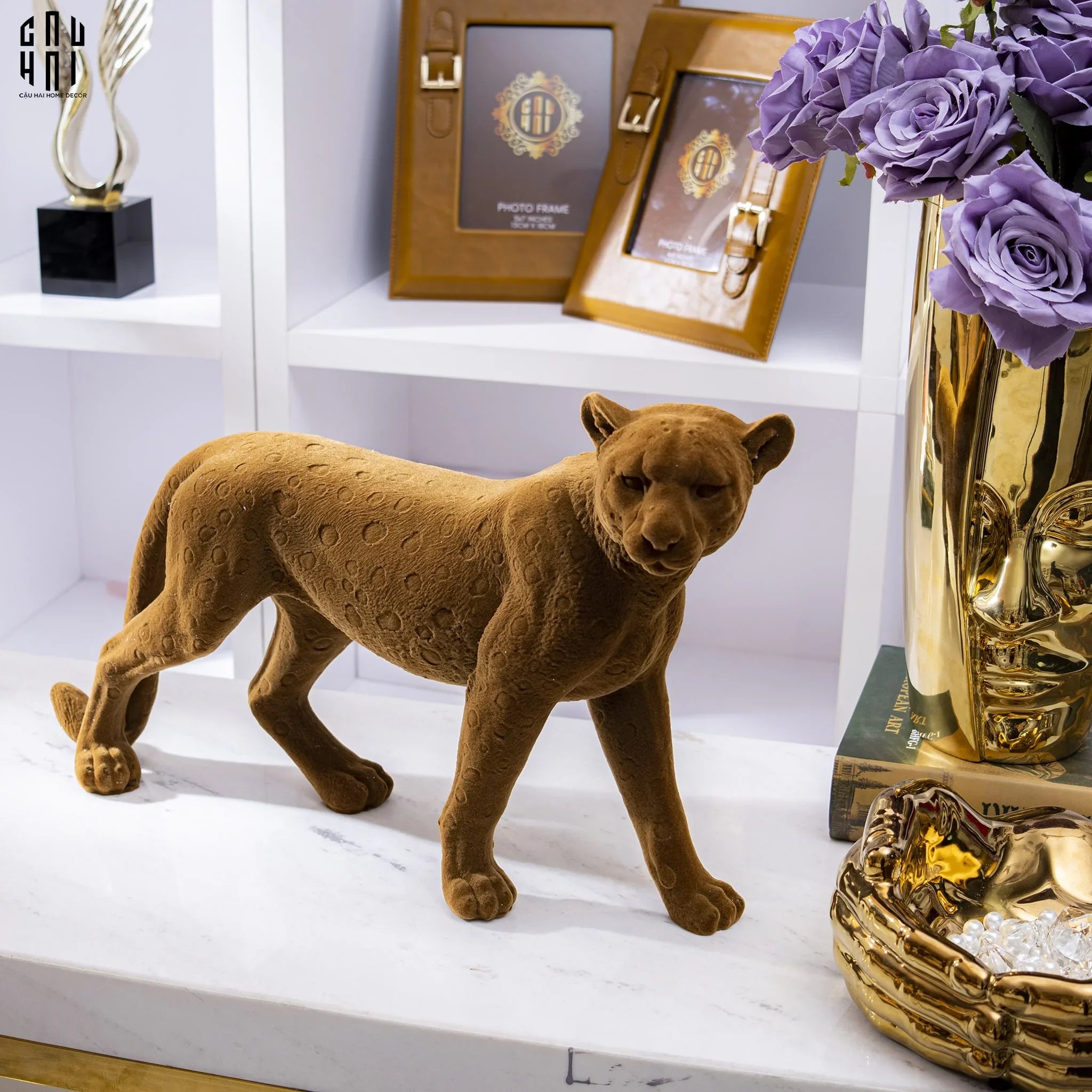 TƯỢNG MAJESTIC LEOPARD-CẬU HAI HOME DECOR