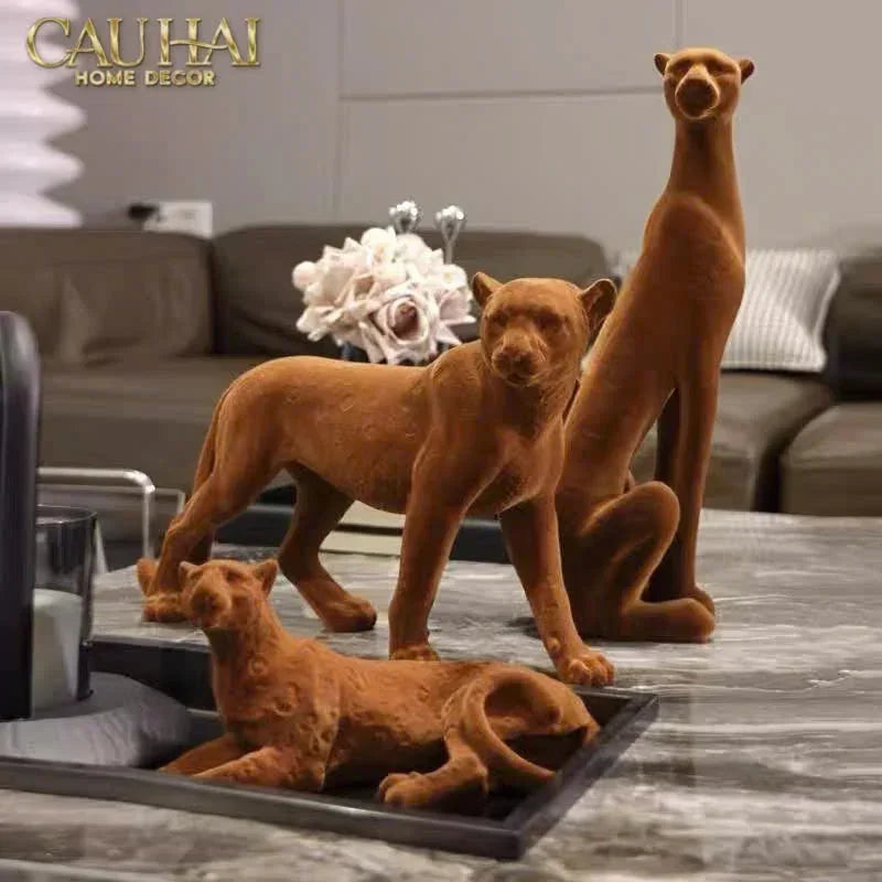 TƯỢNG MAJESTIC LEOPARD - LAYING-CẬU HAI HOME DECOR