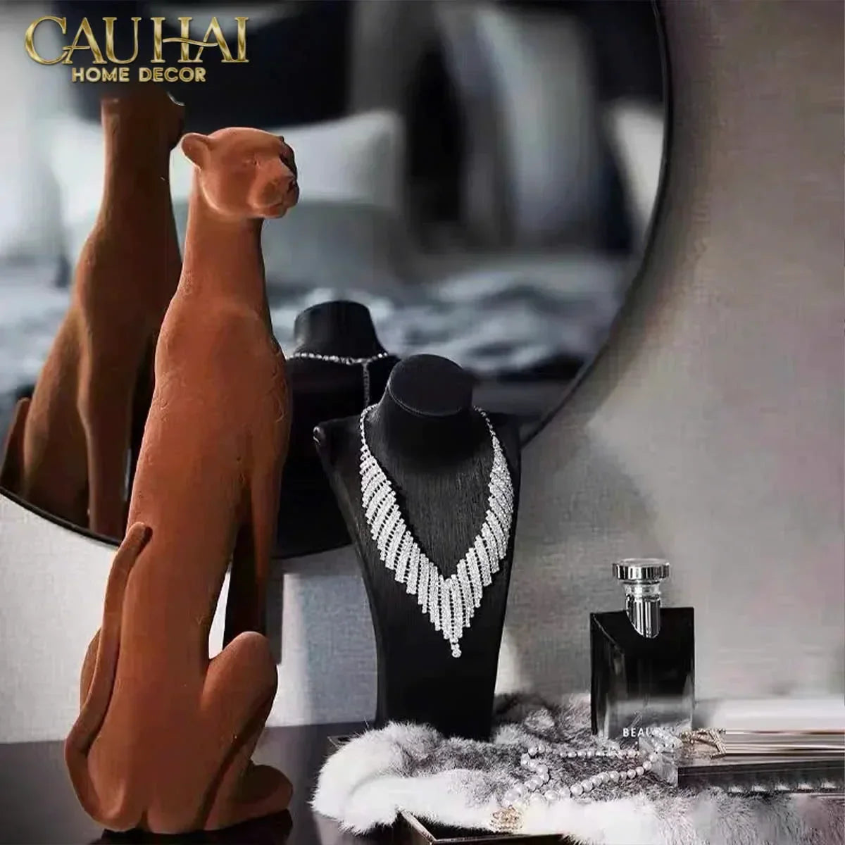 TƯỢNG MAJESTIC LEOPARD - LAYING-CẬU HAI HOME DECOR