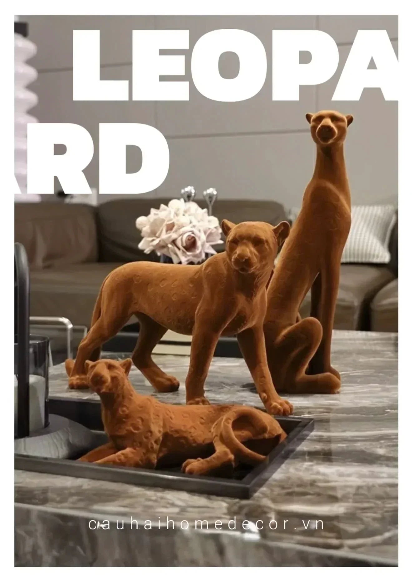 TƯỢNG MAJESTIC LEOPARD - LAYING-CẬU HAI HOME DECOR