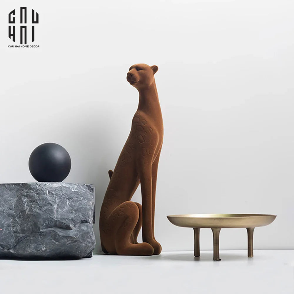 TƯỢNG MAJESTIC LEOPARD - STANDING-CẬU HAI HOME DECOR
