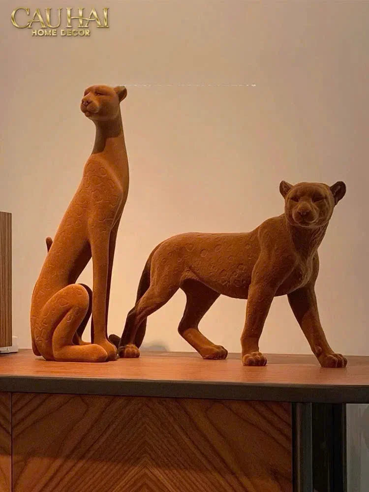 TƯỢNG MAJESTIC LEOPARD - STANDING-CẬU HAI HOME DECOR