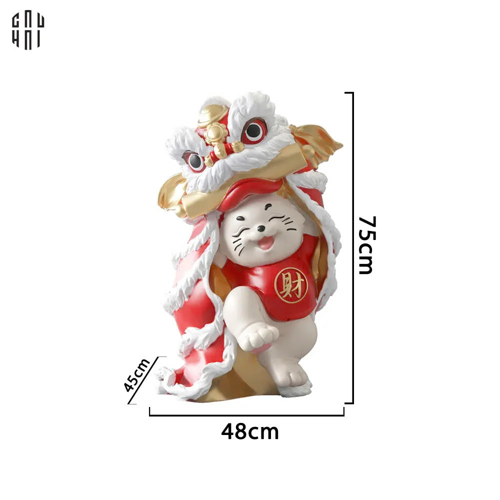 TƯỢNG MÈO TAM KIM LÂN-CẬU HAI HOME DECOR