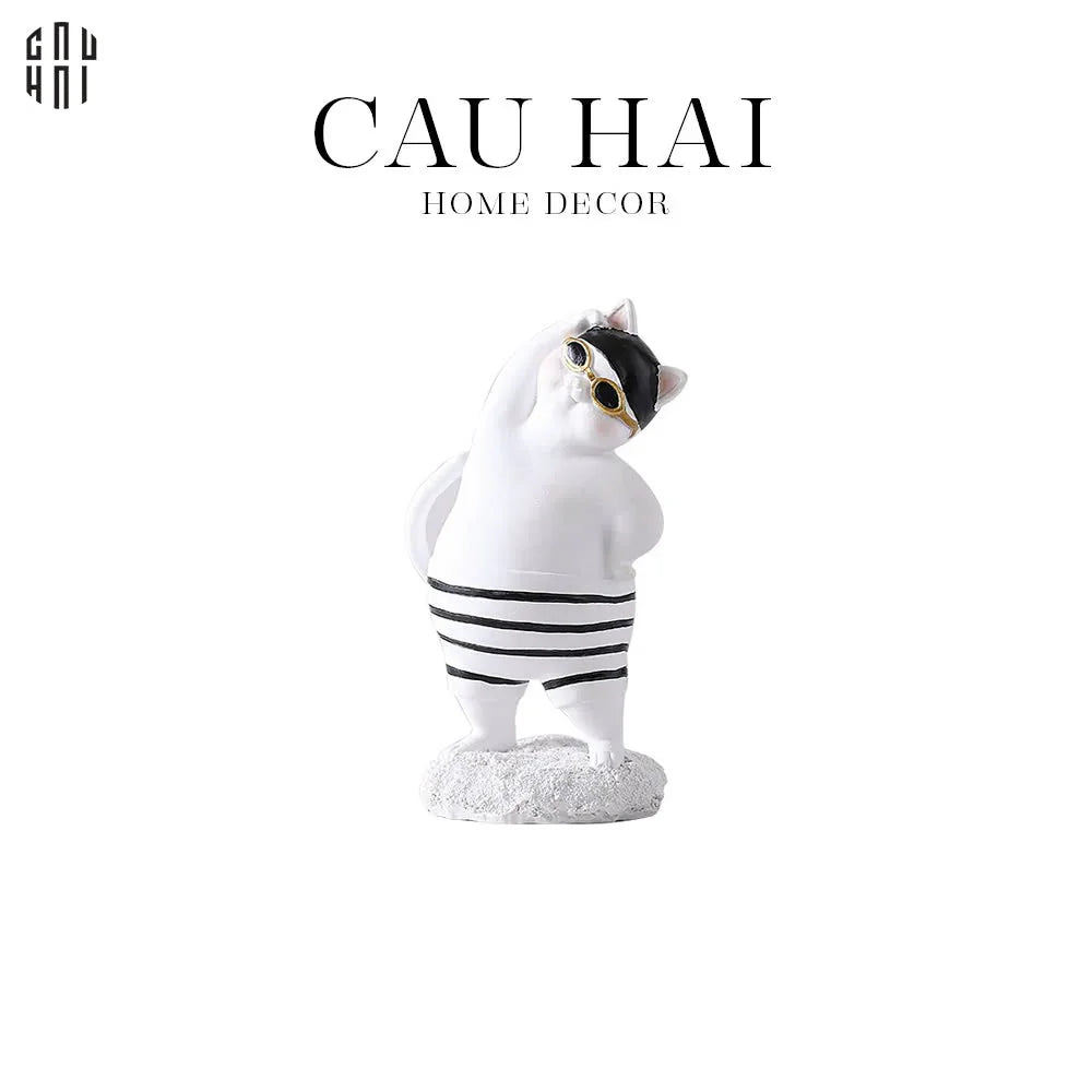 TƯỢNG MÈO TRANG TRÍ GYMNASTIC MEOW-CẬU HAI HOME DECOR