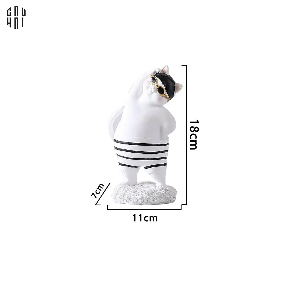 TƯỢNG MÈO TRANG TRÍ GYMNASTIC MEOW-CẬU HAI HOME DECOR