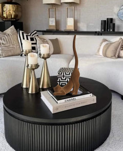 Tượng Mèo Vươn Mình Bọc Nhung Brun Velvet Stretchy Cat 16x37-CẬU HAI HOME DECOR