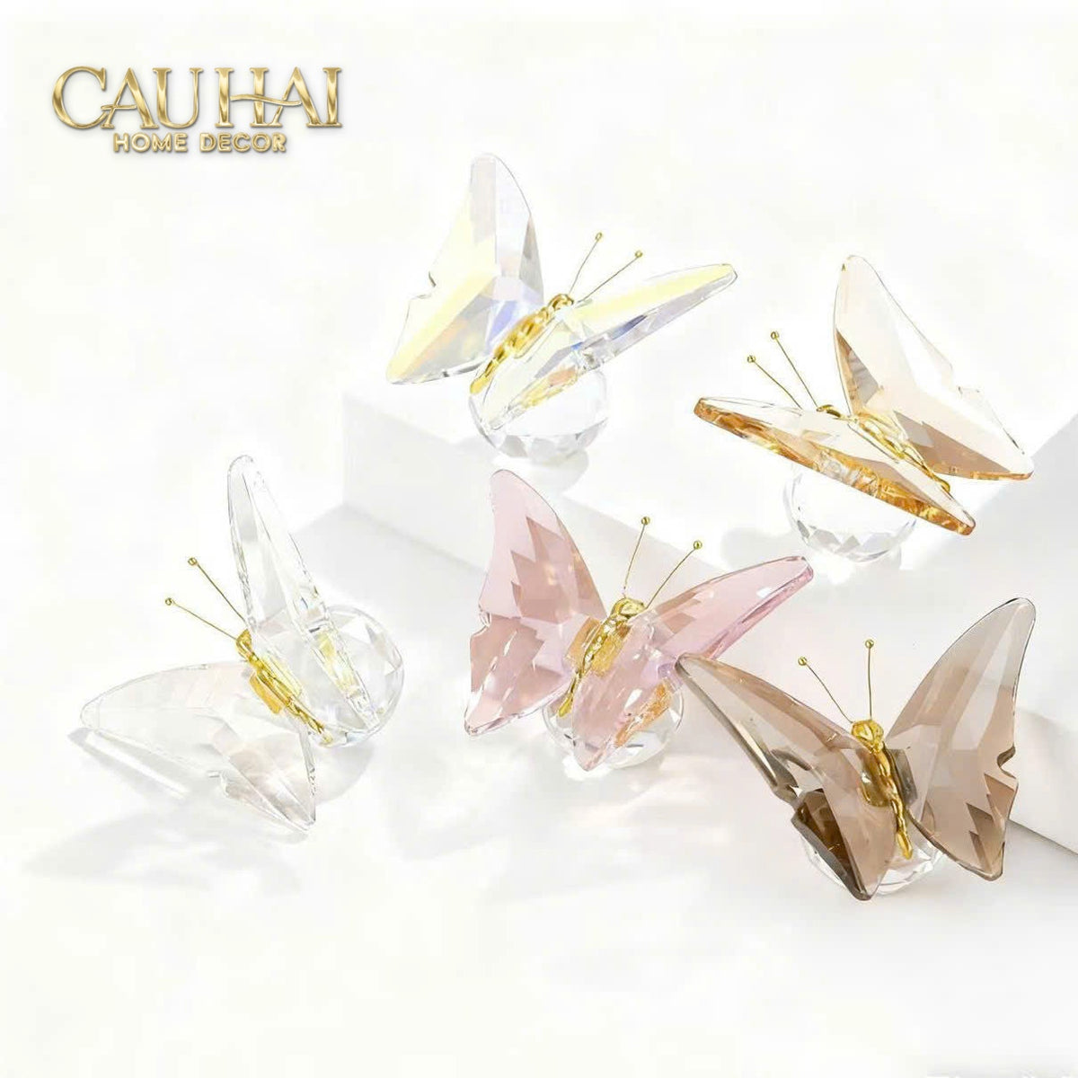 Tượng Mini Bướm Pha Lê Petit Papillon En Cristaleries 7.5x7x5-TRANG TRÍ-CẬU HAI HOME DECOR-CẬU HAI HOME DECOR